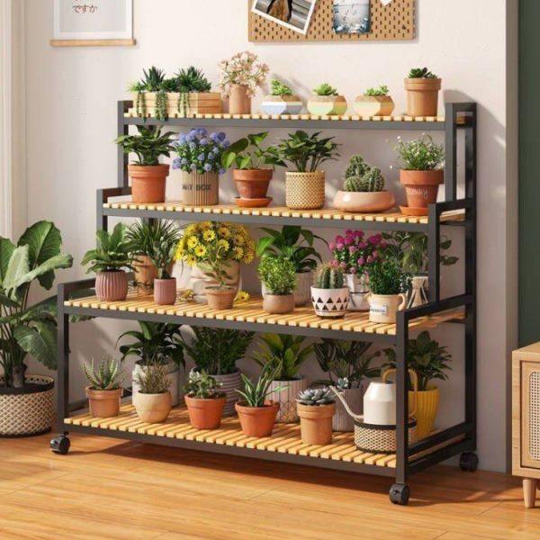 2025新款花架可移动带轮置物架阶梯落地式多层花架子阳台室内外架,淘宝优惠券,粉丝福利购,淘宝优惠卷