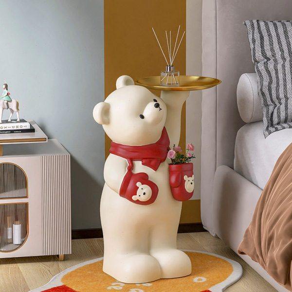 北欧可爱熊落地摆件客厅电视柜沙发边家居软装收纳托盘茶几装饰品,淘宝优惠券,粉丝福利购,淘宝优惠卷