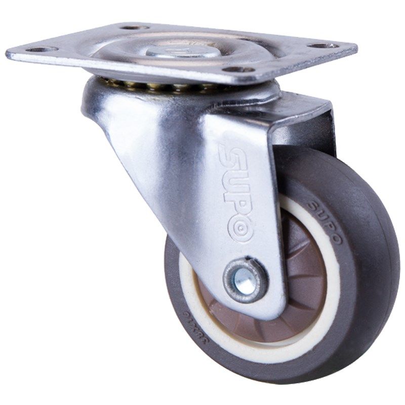 SUPO向荣脚轮1/1.25/1.5英寸单轴承人造胶TPR丝杆M6/8万向刹车轮,淘宝优惠券,粉丝福利购,淘宝优惠卷