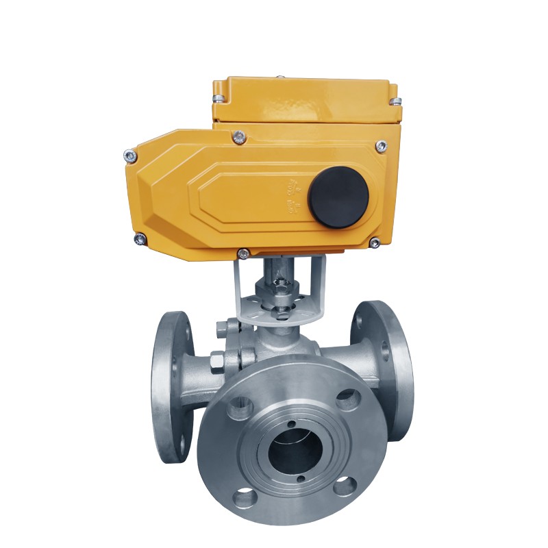 巨良JLQ944F-16C电动铸钢调节三通法兰球阀L/T换向分流碳钢阀DN40 - 图1