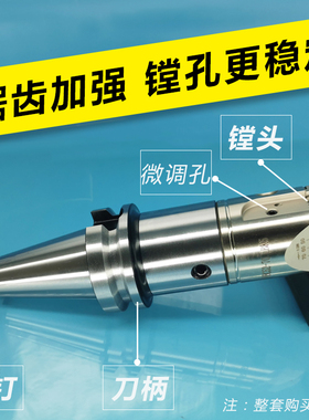 双刃粗镗刀 加工中心锯齿加强可调式镗孔刀头 抗震 RBH数控镗刀头