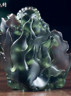 欧斯特 琉璃摆件黑财神中式 五姓财神家居装饰品摆设吉祥物特小号