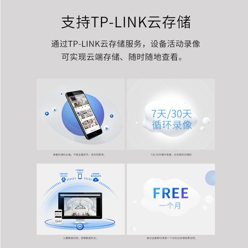 P-LIK home wireless camera 360-degree rotating PTZ commercial indoor remote security monitoring camera