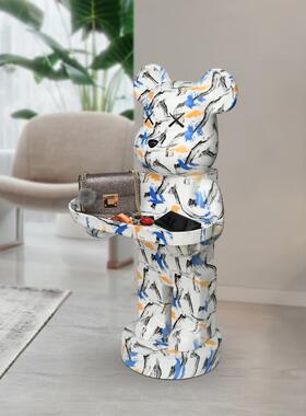 网红公仔暴力熊摆件大型落地托 托盘客厅沙发旁边大号装饰品新房