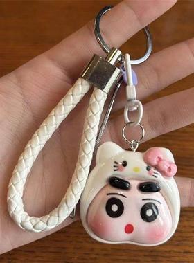 卡通情侣钥匙扣蝴蝶结小猫指甲刀可爱的闺蜜风格指甲刀汽车吊坠X1