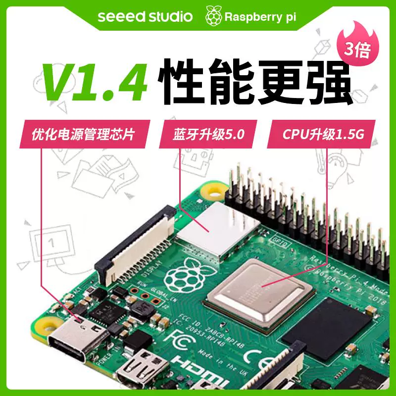 Плата разработки Raspberry Pi 4B 3A+ Версия 1.4 Плата Raspberry Pi 4-го поколения 3 поколения программирование SBC материнская плата Python