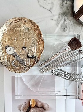 如是收纳托盘高奢合金K9水晶托盘首饰收纳私宅水果盘会所酒店收纳