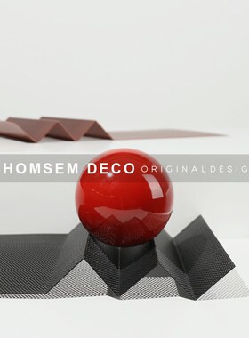 从上创意客厅茶几金属几何球托盘简约现代售楼处桌面摆件玄关装饰