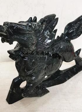 天然独山玉石麒麟纯手工桌面摆件居家客厅简约装饰朋友送礼工艺品