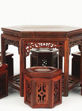 红木雕工艺礼品仿古小家具书房客厅家居装饰摆件红酸枝皇宫椅套装