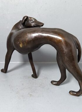 铜狗摆件纯铜哮天犬十二生肖狗旺财狗家居客厅办公室装饰工艺摆件