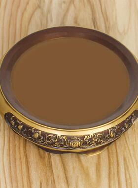 白富黄铜米缸底座鱼缸花盆托盘架香炉装饰品莲花聚宝盆覆古景观浮