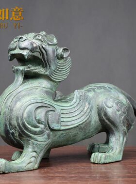 仿古青铜器纯铜貔貅招财摆件家居玄关吉祥物办公桌面装饰开业礼品