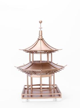 新中式凉亭摆件铁艺酒店餐厅书房样板间客厅玄关工艺装饰品摆设