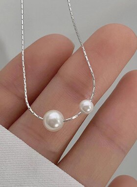 网红气质珍珠锁骨链时简约优雅温柔N风高级感项链新款潮