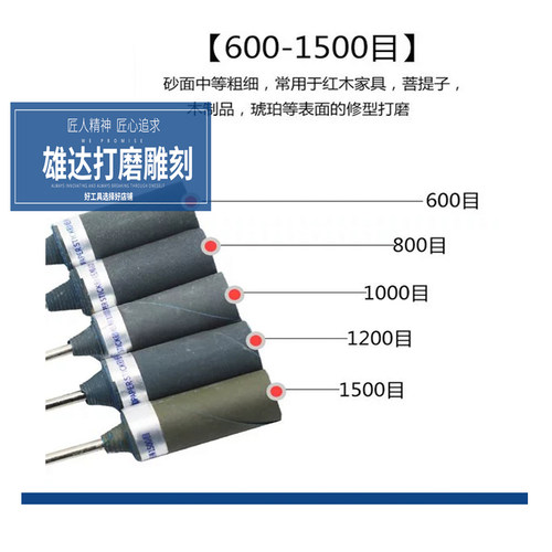 勇士砂纸棒玉石木雕打磨抛光琥珀核雕蜜蜡镜面抛光磨头水砂纸磨棒 - 图1