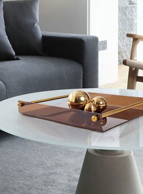 新中式茶几现代简约n茶托艺术摆设样板房桌面托盘收纳摆件软装饰