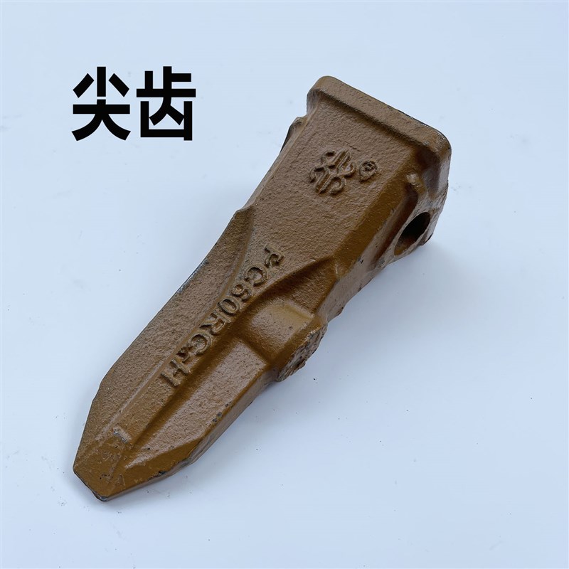 小松挖机斗齿PC56 60 200A机斗齿加厚耐磨锻打尖齿特尖齿齿根牙仔 - 图2