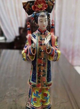 石湾陶瓷大家闺秀和棋精品古装仕女摆件林伟东宫廷美女闺女