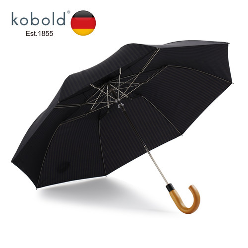 德国kobold半自动伞两折伞晴雨折叠伞男女士商务伞德国枫木柄雨伞 - 图0