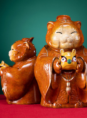 朱炳仁铜 虎将之福爷 家居工艺品 装饰品 客厅摆件办公桌虎年摆件