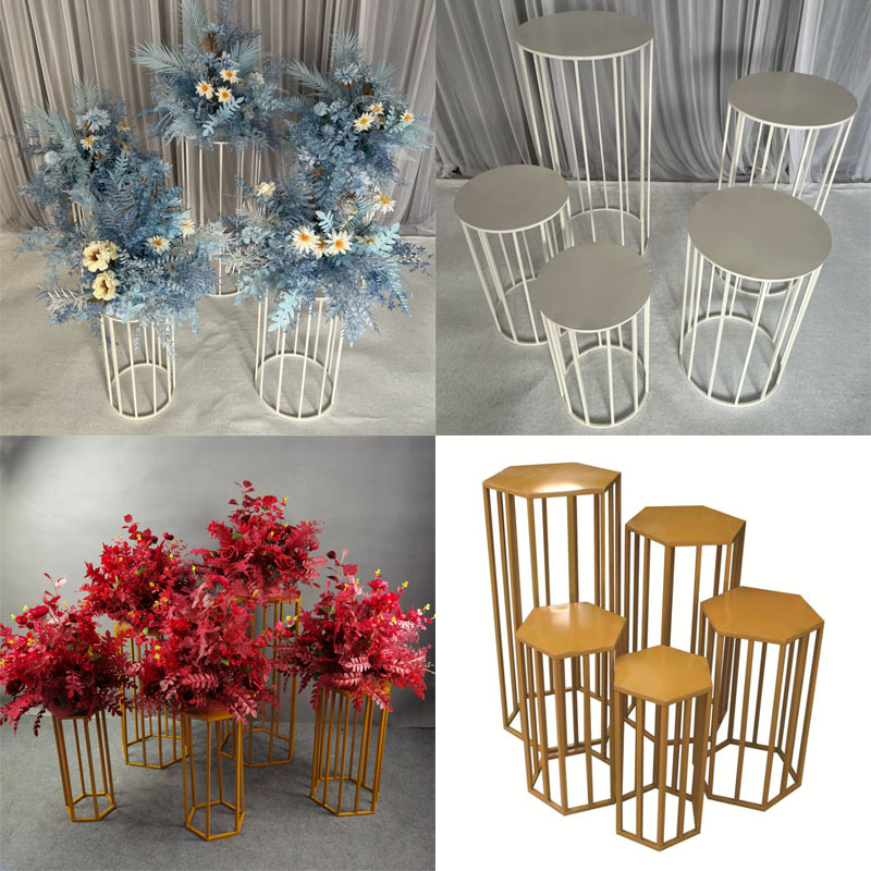 婚庆新款几何路引长方形铁艺甜品台长方体花器摆件T台花架装饰 - 图0