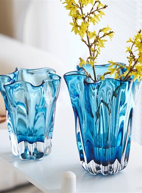 现代简约创意玻璃花瓶花器样板房售楼处桌面电视柜茶几软装饰品