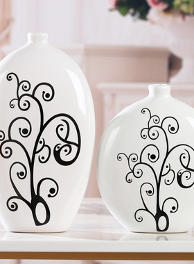 家居饰品陶瓷工艺摆件新房装饰花瓶现代简约花器创意花瓶默然花瓶