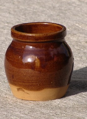 土陶罐家用商家调味瓶 桌面收纳缸笔筒 民间财罐复古中Y式手工陶