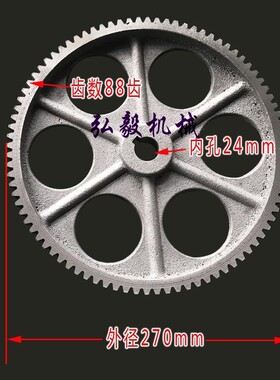 面条机齿轮和面机齿轮配件大全96齿88齿80齿90齿108齿铸铁大齿轮