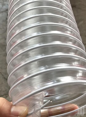 透明钢丝管 pvc软管无毒抗冻木工机械排尘通风工业吸尘排水管白色