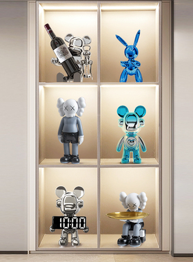 暴力熊钟表摆台式时钟客厅智能闹钟DJ熊摆件桌面LED电子数字表