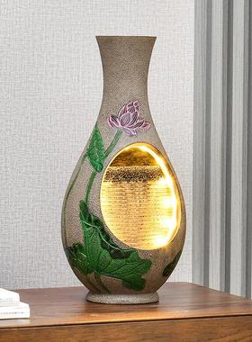 新中式花瓶流水喷泉摆件客厅茶室循环水景装饰风水轮高档乔迁礼品