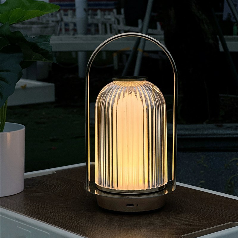 新款热销手c提台灯桌面小夜灯充电户外餐厅桌灯复古酒吧装饰氛围 - 图0