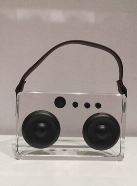 现代创意轻奢透明水晶收音机家居装饰摆件软装饰品水晶工艺品摆设