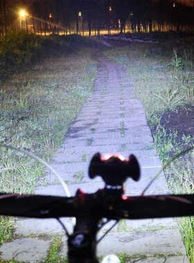 山地车自行车夜间骑行充电USB强光T6充电LED手电筒充电前头灯装备