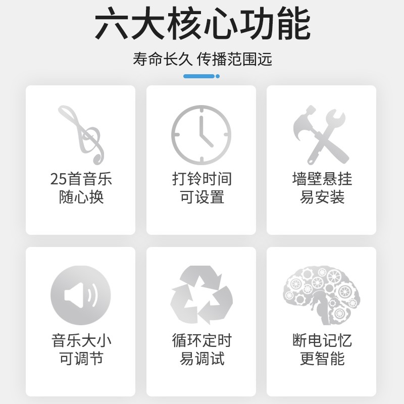 220V电铃工厂上下班自动打铃仪可定时学校上课音乐铃声超响打铃器 - 图1