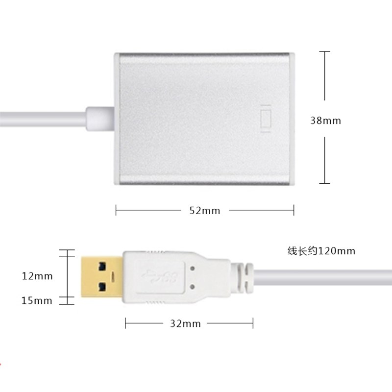 瑾宇usb转hdmi笔记本外置显卡3.0接口转换器to投影仪转接线 - 图3