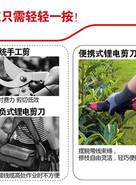 大有电动剪刀8305果树充电式修枝剪锂电剪树枝专用电剪子修剪神器