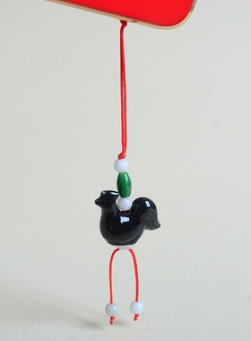 陶瓷黑色小生肖老鼠牛虎兔子龙蛇马羊猴鸡狗猪小吊坠手Z机链挂饰