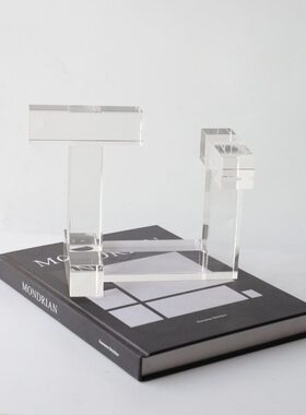 轻奢风高档水晶几何摆件家居客厅电视柜样板房装饰抽象软装艺术品