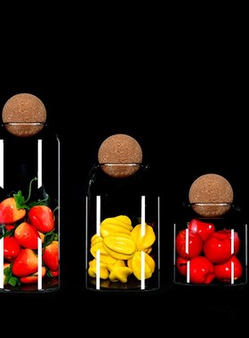 星韵 样板房间厨房密封罐杂粮罐橱柜玻璃储物罐摆件创意软装道具