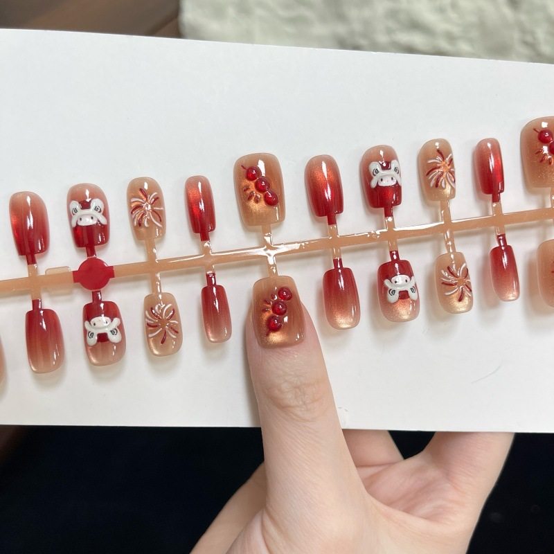 梵甲优品C482萌宠醒狮糖葫芦新年战甲可拆卸预制穿戴甲 10片装,淘宝优惠券,粉丝福利购,淘宝优惠卷