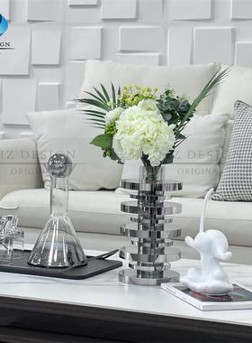 原创样板房间客厅餐厅现代轻奢摆件桌面软装琉璃花器酒器托盘组合