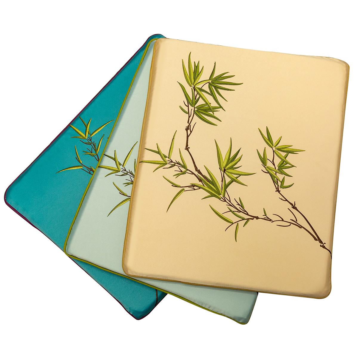 中式椅垫翠竹刺绣彷古沙发坐垫圈椅太师椅餐椅海绵垫Y防滑薄款定 - 图2