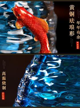 轻奢精致花瓶摆件高级感中式玻璃客厅玄关电视酒柜高档乔迁装饰品