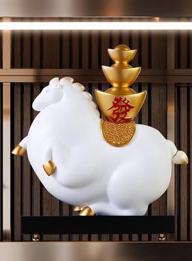 马上发财办公室装饰摆件客厅玄关电视柜酒柜马到成功公司开业礼品