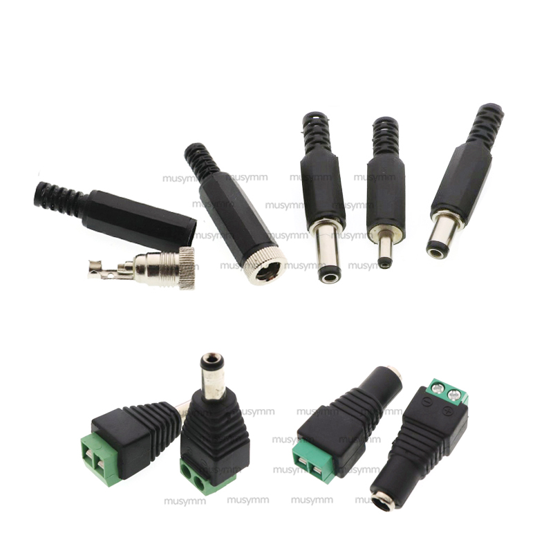 DC直流电源插头插座接头022B/005DC公头母座5.5*2.1dc座3.5MM圆孔 - 图1