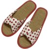 Women's indoor slippers for summer cool home polka dot fabric breathable linen sweat-absorbent cotton and linen slippers for all seasons