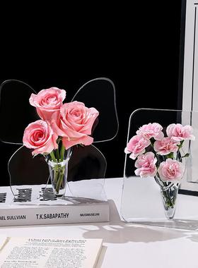 ins相框花瓶摆件轻奢高档客厅玄关电视柜装饰办公室桌面水培小众